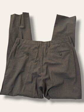 Bonobos Pants Mens 33x32 Gray Dress Pants Slim Fit Italian Wool Blend Flat Front
